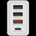 Зображення Мережевий ЗП Verbatim (49701) White 30W, 2*USB-A 5V/2A + USB-A QC3.0 18W + USB-C 18W PD3.0 #3 Фото Мережевий ЗП Verbatim (49701) White 30W, 2*USB-A 5V/2A + USB-A QC3.0 18W + USB-C 18W PD3.0 #3