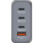 Фото Мережевий ЗП Verbatim (32202) Black, GaN 100W, USB-A 30W QC 3.0 + 3*USB-C PD3.0 100W/100W/65W #4