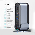 Зображення Концентратор HUB USB 3.1 Baseus B00532304811-00 Gray,Type-C->2*HDMI+3/2/2*USB3/2/C+PD+RJ45+SD+Ауд+DC #8 Фото Концентратор HUB USB 3.1 Baseus B00532304811-00 Gray,Type-C->2*HDMI+3/2/2*USB3/2/C+PD+RJ45+SD+Ауд+DC #8