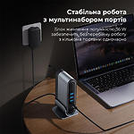 Зображення Концентратор HUB USB 3.1 Baseus B00532304811-00 Gray,Type-C->2*HDMI+3/2/2*USB3/2/C+PD+RJ45+SD+Ауд+DC #16 Фото Концентратор HUB USB 3.1 Baseus B00532304811-00 Gray,Type-C->2*HDMI+3/2/2*USB3/2/C+PD+RJ45+SD+Ауд+DC #16