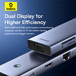 Фото Концентратор HUB USB 3.1 Baseus B0005280C811-00 Gray, Type-C -> HDMI+VGA+3*USB3.0+PD+RJ45+SD+Аудио #12