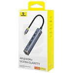 Зображення Концентратор HUB USB 3.1 Baseus B00052803811-02 Gray, Type-C -> HDMI + 2*USB3.0 + PD + SD + Аудио #1 Фото Концентратор HUB USB 3.1 Baseus B00052803811-02 Gray, Type-C -> HDMI + 2*USB3.0 + PD + SD + Аудио #1