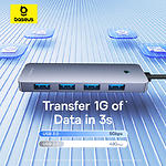 Фото Концентратор HUB USB 3.0 Baseus UltraJoy B0005280B811-01 Black, 0.5м cable, USB-A -> 4*USB3.0+Type-C #10