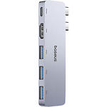 Зображення Концентратор HUB USB 3.1 Baseus B00052801811-04 Gray, Dual Type-C -> HDMI + 3*USB3.0 + USB-C 40Gbps Фото Концентратор HUB USB 3.1 Baseus B00052801811-04 Gray, Dual Type-C -> HDMI + 3*USB3.0 + USB-C 40Gbps
