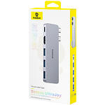 Зображення Концентратор HUB USB 3.1 Baseus B00052801811-04 Gray, Dual Type-C -> HDMI + 3*USB3.0 + USB-C 40Gbps #1 Фото Концентратор HUB USB 3.1 Baseus B00052801811-04 Gray, Dual Type-C -> HDMI + 3*USB3.0 + USB-C 40Gbps #1