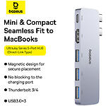 Зображення Концентратор HUB USB 3.1 Baseus B00052801811-04 Gray, Dual Type-C -> HDMI + 3*USB3.0 + USB-C 40Gbps #8 Фото Концентратор HUB USB 3.1 Baseus B00052801811-04 Gray, Dual Type-C -> HDMI + 3*USB3.0 + USB-C 40Gbps #8