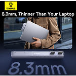 Зображення Концентратор HUB USB 3.1 Baseus B00052801811-04 Gray, Dual Type-C -> HDMI + 3*USB3.0 + USB-C 40Gbps #9 Фото Концентратор HUB USB 3.1 Baseus B00052801811-04 Gray, Dual Type-C -> HDMI + 3*USB3.0 + USB-C 40Gbps #9