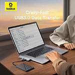 Зображення Концентратор HUB USB 3.1 Baseus B00052801811-04 Gray, Dual Type-C -> HDMI + 3*USB3.0 + USB-C 40Gbps #12 Фото Концентратор HUB USB 3.1 Baseus B00052801811-04 Gray, Dual Type-C -> HDMI + 3*USB3.0 + USB-C 40Gbps #12