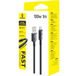 Фото Кабель Baseus E0426W01 New Braided USB/Type-C, 1м Black, 100W Fast Charging #1