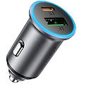 Автомобільний зарядний пристрій ACEFAST B15 Black (6974316284963) USB-A+Type-C, 65W, QC3.0, PD - фото