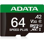 Фото microSD XC 64Gb A-DATA SPEED PLUS UHS-I U3 V30 A2 C10 (UD64GUI3V30A2SP-RA1) SD адаптер, 160/140Mb/s #2