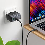 Фото Мережевий ЗП Hoco CS75A Black (6942007653862) USB-A+2*Type-C, QC3.0, PD70W #7