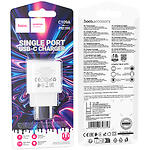 Фото Мережевий ЗП Hoco C109A Fighter White (6942007656658) Type-C, Fast charge, PD20W #1