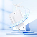 Фото Мережевий ЗП Hoco C109A Fighter White (6942007656658) Type-C, Fast charge, PD20W #7