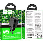 Фото Мережевий ЗП Hoco CS21A Black (6942007609883) USB-A, QC3.0, 18W #1