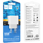 Фото Мережевий ЗП Hoco CS12A White (6942007603690) USB-A, QC3.0, 18W #1
