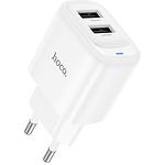 Фото Мережевий ЗП Hoco C141A Smart White (6942007627856) 2*USB-A, 2.1A, 5V