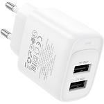 Фото Мережевий ЗП Hoco C141A Smart White (6942007627856) 2*USB-A, 2.1A, 5V #3