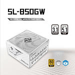 Фото Блок живлення AsRock SL-850GW, White, 850W 80+GOLD, PCIe 5.1 & ATX3.1, 135mm Fan, Fully Modular #8