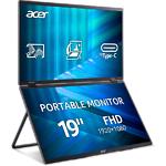 ACER 19" Dual Portable PD193QTEBMIUU (UM.XP3EE.E09) IPS 1920x1080,900:1,4мс,250к,100Гц,HDMI/USB-C,2W - фото
