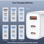 Зображення Мережевий ЗП Choetech PD3046-EU-WH, USB-A + 2*Type-C, 30Вт, QC3.0, PD30W #2 Фото Мережевий ЗП Choetech PD3046-EU-WH, USB-A + 2*Type-C, 30Вт, QC3.0, PD30W #2