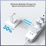 Зображення Мережевий ЗП Choetech PD3046-EU-WH, USB-A + 2*Type-C, 30Вт, QC3.0, PD30W #3 Фото Мережевий ЗП Choetech PD3046-EU-WH, USB-A + 2*Type-C, 30Вт, QC3.0, PD30W #3