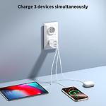 Зображення Мережевий ЗП Choetech PD3046-EU-WH, USB-A + 2*Type-C, 30Вт, QC3.0, PD30W #5 Фото Мережевий ЗП Choetech PD3046-EU-WH, USB-A + 2*Type-C, 30Вт, QC3.0, PD30W #5