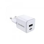 Мережевий ЗП Choetech PD5012-EU-WH, USB-A + Type-C, QC3.0, PD30W - фото