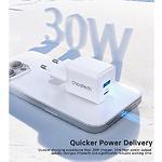 Фото Мережевий ЗП Choetech PD5012-EU-WH, USB-A + Type-C, QC3.0, PD30W #5