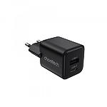 Мережевий ЗП Choetech PD5012-EU-BK, USB-A + Type-C, QC3.0, PD30W - фото