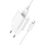 Зображення Мережевий ЗП Hoco C109A Fighter White (6942007656597) USB-A, 10.5W + кабель Lightning #5 Фото Мережевий ЗП Hoco C109A Fighter White (6942007656597) USB-A, 10.5W + кабель Lightning #5