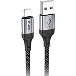 Зображення Кабель HOCO X102 Black (6942007608756) USB/Lightning, 1м, 2.4A, nylon/aluminum Фото Кабель HOCO X102 Black (6942007608756) USB/Lightning, 1м, 2.4A, nylon/aluminum