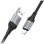 Зображення Кабель HOCO X102 Black (6942007608756) USB/Lightning, 1м, 2.4A, nylon/aluminum #4 Фото Кабель HOCO X102 Black (6942007608756) USB/Lightning, 1м, 2.4A, nylon/aluminum #4