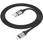 Зображення Кабель HOCO X102 Black (6942007608756) USB/Lightning, 1м, 2.4A, nylon/aluminum #6 Фото Кабель HOCO X102 Black (6942007608756) USB/Lightning, 1м, 2.4A, nylon/aluminum #6