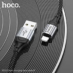 Зображення Кабель HOCO X102 Black (6942007608756) USB/Lightning, 1м, 2.4A, nylon/aluminum #7 Фото Кабель HOCO X102 Black (6942007608756) USB/Lightning, 1м, 2.4A, nylon/aluminum #7