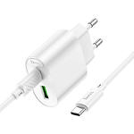 Зображення Мережевий ЗП Hoco C109A Fighter White (6942007656733) USB-A + USB-C, PD20W, QC3.0 + кабель Type-C #2 Фото Мережевий ЗП Hoco C109A Fighter White (6942007656733) USB-A + USB-C, PD20W, QC3.0 + кабель Type-C #2