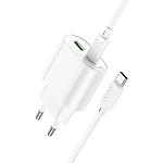 Зображення Мережевий ЗП Hoco C109A Fighter White (6942007656733) USB-A + USB-C, PD20W, QC3.0 + кабель Type-C #5 Фото Мережевий ЗП Hoco C109A Fighter White (6942007656733) USB-A + USB-C, PD20W, QC3.0 + кабель Type-C #5