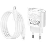 Зображення Мережевий ЗП Hoco C109A Fighter White (6942007656733) USB-A + USB-C, PD20W, QC3.0 + кабель Type-C #6 Фото Мережевий ЗП Hoco C109A Fighter White (6942007656733) USB-A + USB-C, PD20W, QC3.0 + кабель Type-C #6