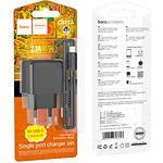 Зображення Мережевий ЗП Hoco CS11A Black (6942007603607) 1* USB-A, 2.1А + Cable Type-C #1 Фото Мережевий ЗП Hoco CS11A Black (6942007603607) 1* USB-A, 2.1А + Cable Type-C #1