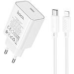 Зображення Мережевий ЗП Hoco C143A Benefit White (6942007652070) Type-C, Fast charge, PD20W + Cable Lightning Фото Мережевий ЗП Hoco C143A Benefit White (6942007652070) Type-C, Fast charge, PD20W + Cable Lightning