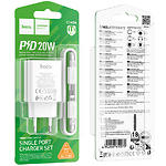 Зображення Мережевий ЗП Hoco C143A Benefit White (6942007652070) Type-C, Fast charge, PD20W + Cable Lightning #1 Фото Мережевий ЗП Hoco C143A Benefit White (6942007652070) Type-C, Fast charge, PD20W + Cable Lightning #1