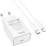 Зображення Мережевий ЗП Hoco C143A Benefit White (6942007652070) Type-C, Fast charge, PD20W + Cable Lightning #3 Фото Мережевий ЗП Hoco C143A Benefit White (6942007652070) Type-C, Fast charge, PD20W + Cable Lightning #3