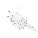 Зображення Мережевий ЗП Hoco C143A Benefit White (6942007652070) Type-C, Fast charge, PD20W + Cable Lightning #4 Фото Мережевий ЗП Hoco C143A Benefit White (6942007652070) Type-C, Fast charge, PD20W + Cable Lightning #4