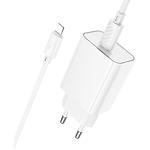 Зображення Мережевий ЗП Hoco C143A Benefit White (6942007652070) Type-C, Fast charge, PD20W + Cable Lightning #5 Фото Мережевий ЗП Hoco C143A Benefit White (6942007652070) Type-C, Fast charge, PD20W + Cable Lightning #5