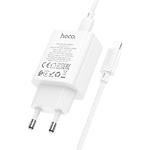 Зображення Мережевий ЗП Hoco C143A Benefit White (6942007652070) Type-C, Fast charge, PD20W + Cable Lightning #6 Фото Мережевий ЗП Hoco C143A Benefit White (6942007652070) Type-C, Fast charge, PD20W + Cable Lightning #6