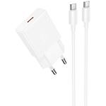 Зображення Мережевий ЗП Hoco N72 Speed White (6931474738998) USB-C, GaN, QC, 20W + Cable Type-C Фото Мережевий ЗП Hoco N72 Speed White (6931474738998) USB-C, GaN, QC, 20W + Cable Type-C