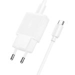 Зображення Мережевий ЗП Hoco N72 Speed White (6931474738998) USB-C, GaN, QC, 20W + Cable Type-C #3 Фото Мережевий ЗП Hoco N72 Speed White (6931474738998) USB-C, GaN, QC, 20W + Cable Type-C #3