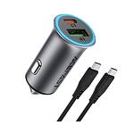Автомобільний зарядний пристрій ACEFAST B16 Gray (6974316285304) USB-A+Type-C,95W,QC3.0,PD,Type-C cb - фото