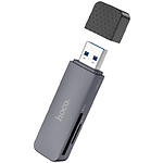 Зображення Картрідер Hoco HB45 Spirit 2-in-1 USB3.0 Metal Gray (6942007620505) SD/microSD Фото Картрідер Hoco HB45 Spirit 2-in-1 USB3.0 Metal Gray (6942007620505) SD/microSD