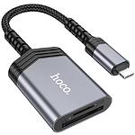 Зображення Картрідер Hoco UA25 Lightning Metal Gray (6942007608855) SD/microSD Фото Картрідер Hoco UA25 Lightning Metal Gray (6942007608855) SD/microSD